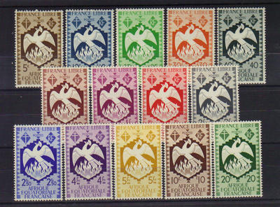 141-154 - Philatélie - timbres d'AEF N° Yvert et Tellier 141 à 154 - timbres de colonies fançaises avant indépendance