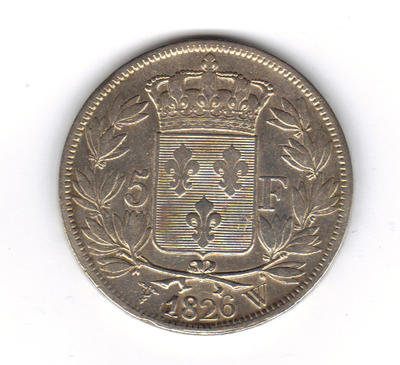 1826-1 - Philatélie - pièce de monnaie française de 5 francs