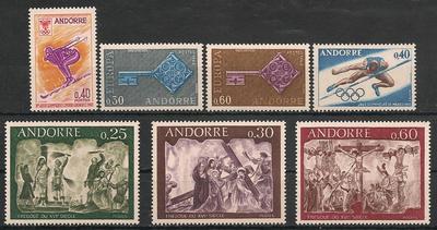 1968 - Philatélie - Année complète de timbres d'Andorre 1968 - Timbres de collection