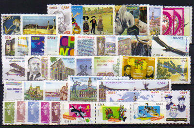 2009 - Philatelie - année complète de timbres de France