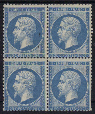 22x4 - Philatelie - timbre de France Classique en bloc de 4 timbres