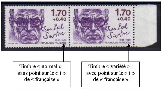 2357b-2 - Philatelie - timbre de France avec variété