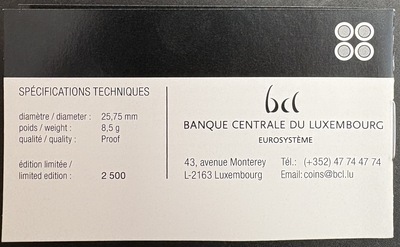 2€4LUX2025REV, Philatélie 50, Coffret de 4 pièces de 2€ Luxembourg 2025