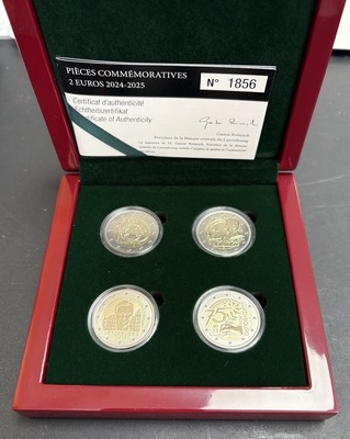 2€4LUX2025REV, Philatélie 50, Coffret de 4 pièces de 2€ Luxembourg 2025