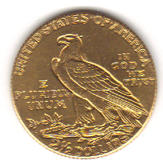 2.5 dollars 1925-2 - Philatelie - pièce en or des Etats Unis