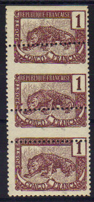 27x3 - Philatelie - timbre de colonies françaises - timbres du Congo