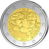 2 € Belgique 2011 - Philatélie 50 - pièce de monnaie euros de Belgique - pièces de collection