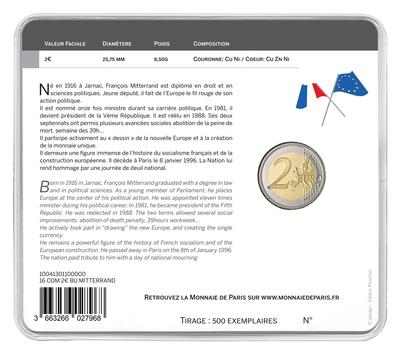 2 € F MITTERRAND BU - 2 - Philatelie - pièce Monnaie de Paris - François MITTERRAND