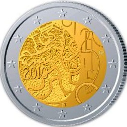 2 € Finlande 2010 - Philatélie 50 - pièce de monnaie commémorative 2 euros Finlande 2010 - pièce de monnaie de collection