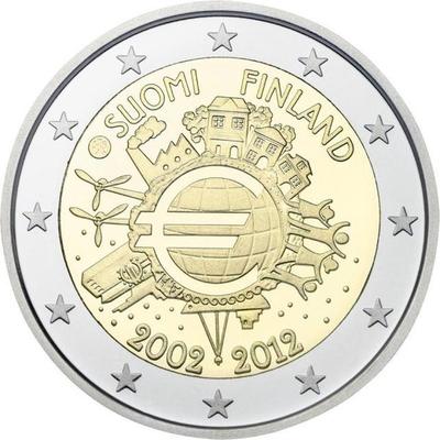 2 € Finlande 2012 - Philatélie - pièce de monnaie commémorative 2 € 10 ans de l'euro