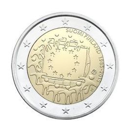 2 € Finlande 2015 - Philatelie - pièce commémorative 2 € Finlande 2015 - anniversaire drapeau européen