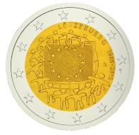 2 € Luxembourg 2015 drapeau - Philatelie - pièce 2 € commémorative Luxembourg - anniversaire du drapeau européen