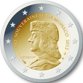 2 € Monaco 2012 - Philatelie - pièce de monnaie euro de Monaco - Lucien 1er
