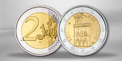 2 € Saint Marin 2011 - Philatélie 50 - pièces de monnaie de collection - pièce 2 euros commémorative Saint Marin 2011