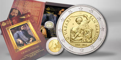 2 € Saint Marin 2011 - Philatélie 50 - pièces de monnaie de collection - pièce 2 euros commémorative Saint Marin 2011