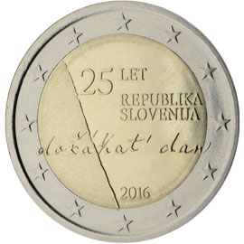 2 € Slovénie 2016 indépendance - Philatelie - pièce 2 € commémorative Slovénie