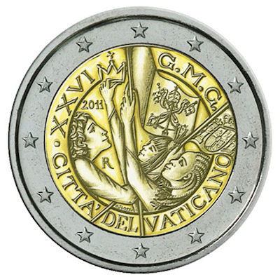 2 € vatican 2011 - pièce de monnaie commémorative de 2 € du vatican 2011