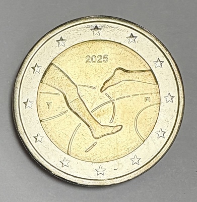 2€FIN2025ATHLETISME, Philatélie 50, Pièce de 2 € de Finlande 2025, Athlétisme