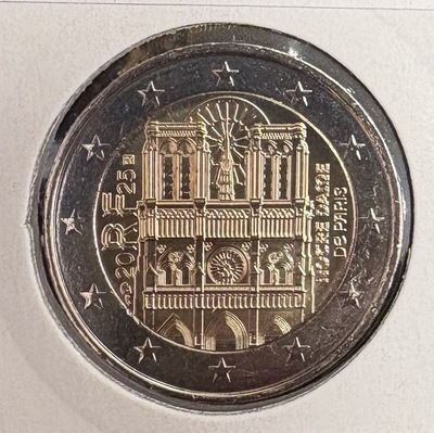 2€FRA2025NDP - Philatelie - pièce 2 € commémorative France 2025 - Notre Dame de Paris