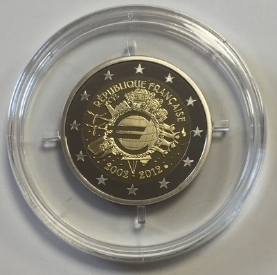 2€FRANCE2012-BE/1, Philatélie 50, Coffret  BE 2 euro 2012 , 10 ans de l'Euro