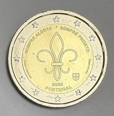 2€POR2025SCOUTISME, Philatélie 50, Pièce de 2 € de Portugal 2025, Scoutisme
