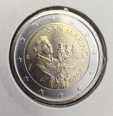 2€SM2026-3TOURS, Philatélie 50, pièce de 2€ Saint Marin 2026, Les 3 Tours