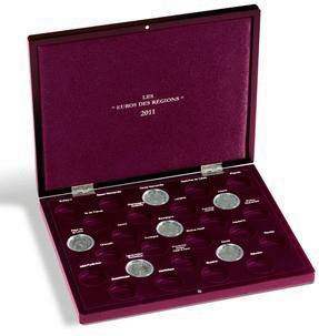 341 493 - Philatélie 50 - coffret pour pièces de monnaies de 10 € des régions - matériel numismatique - marque LEUCHTTURM