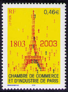 3545 - Philatélie 50 - timbre de France - timbre de collection Yvert et Tellier - Bicentenaire de la Chambre de commerce et d'industrie de PAris2003