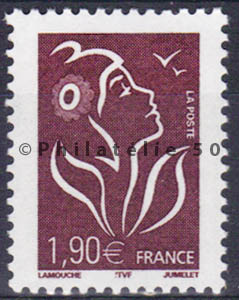3741 - Philatélie 50 - timbre de France neuf sans charnière - timbre de collection Yvert et Tellier - Marianne de Lamouche - 2005