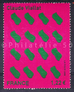 3916 - Philatélie 50 - timbre de France  timbre de collection Yvert et Tellier  Série artistique Claude Viallat 2006