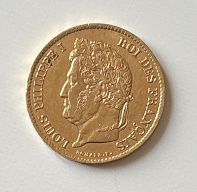 40FOR1834A - Philatélie 50 - Pièce en or de France 40F Louis-Philippe I