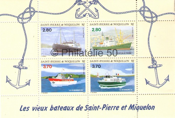 4 bloc feuillet Saint-Pierre et Miquelon Philatélie 50  timbres neufs