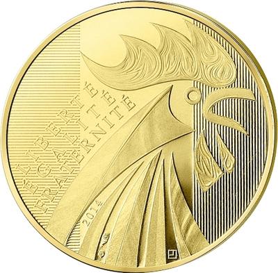 5000 € 2014 - Philatelie - pièce de 5 000 € or Le Coq 2014 - Monnaie de Paris