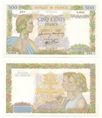 500 Francs LA PAIX - Philatélie 50 - Billets de banque de collection de France