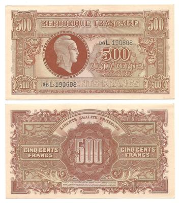 500 Francs Marianne - Philatélie 50 - Billets de banque de collection de France