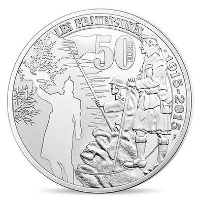 50 € argent Fraternisés - Philatelie - pièce Monnaie de Paris -  Grande Guerre