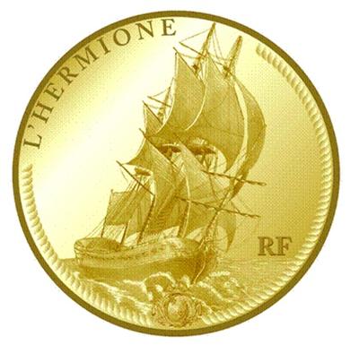 50 € or Hermione-2 - Philatélie - pièce de 50 € or - pièce de monnaie collection grands navires français - Monnaie de Paris