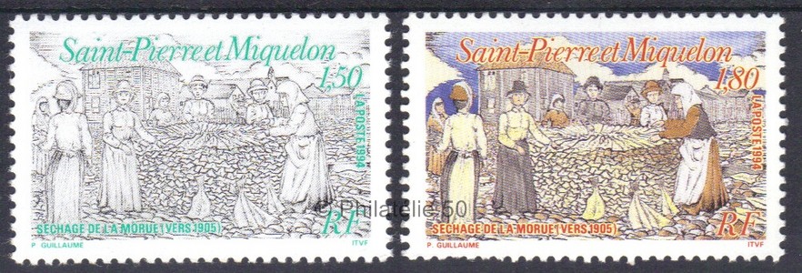 595-596 timbres de collection de Saint-Pierre et Miquelon Philatélie 50 1994