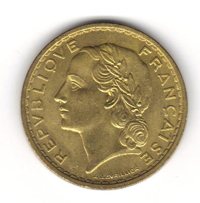 5F 1940-2 - Philatelie - pièce de monnaie française 5 francs - pièce de monnaie de collection