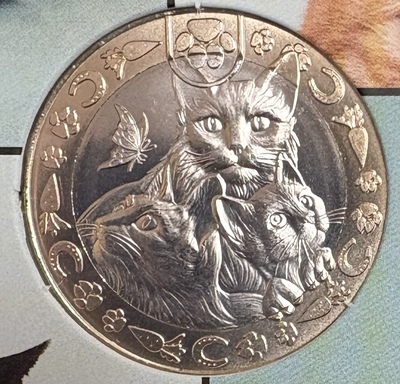 5€LOTSPA, Philatélie 50, 5€ bicolore SPA, Chats