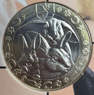 5€LOTSPA, Philatélie 50, 5€ bicolore SPA, Lapins