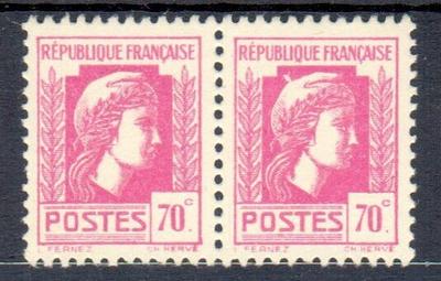 635a-2 - Philatélie - timbre de France avec variété N° Yvert et Tellier 635 a - timbre de France de collection