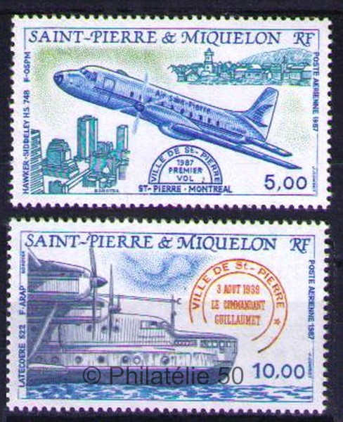 64-65 timbres de collection Yvert et Tellier timbres de Saint-Pierre et Miquelon poste aérienne