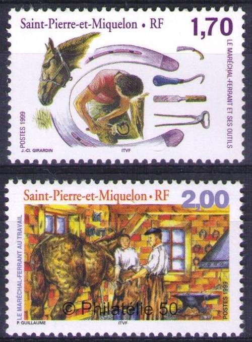 689-690 timbres de collection Saint-Pierre et Miquelet Philatélie 50 1999