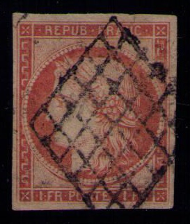 7 - Philatélie 50 - timbre de France Classique N° Yvert et Tellier 7 - timbre de France de collection