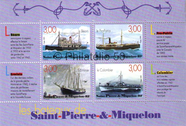 7 bloc feuillet Saint-Pierre et Miquelon Philatélie 50 timbres neufs