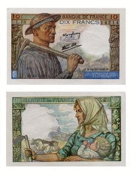 8-5-NEUF - Philatélie 50 - billet français de 10 francs MINEUR