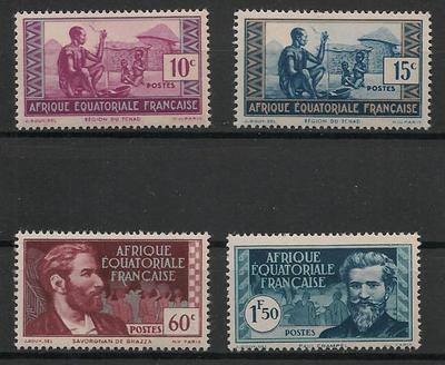AEF191-194 - Philatélie - Timbre d'afrique equatoriale française N° Yvert et Tellier 191 à 194 - Timbres de colonies françaises
