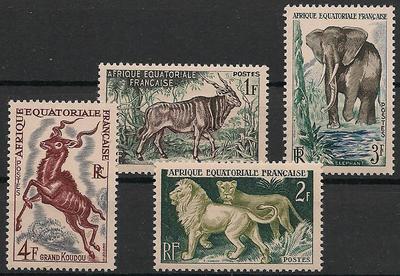 AEF238-241 - Philatélie - Timbre d'afrique equatoriale française N° Yvert et Tellier 238 à 241 - Timbres de colonies françaises