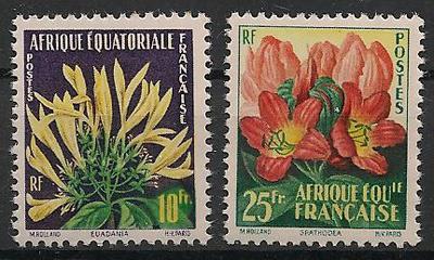 AEF243-244 - Philatélie - Timbre d'afrique equatoriale française N° Yvert et Tellier 243 à 244 - Timbres de colonies françaises